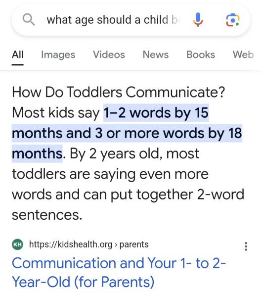 To be very worried about the fact my child doesn’t speak?