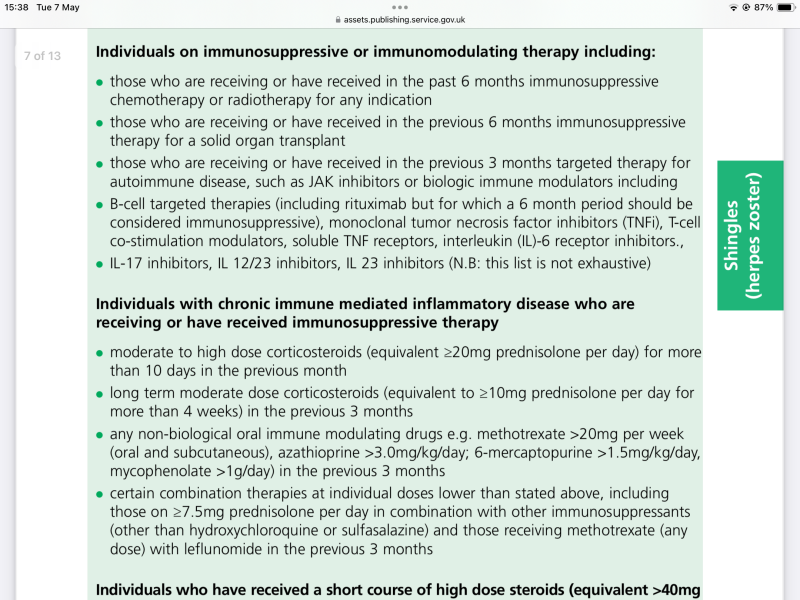 I had a Shingrix (shingles) vaccine today, from the NHS (free), because I'm immune-suppressed and over 50