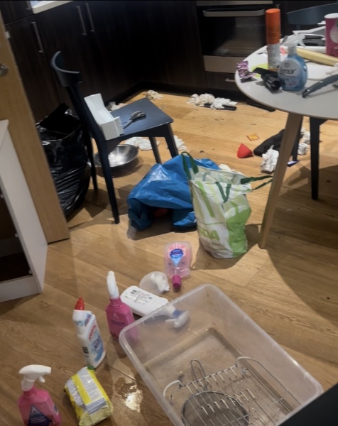 Cleaner is here right now, is he taking the piss?