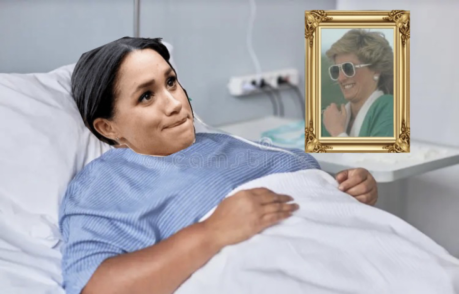 Is it true that there was a framed photo of Diana on the bedside table when Meghan gave birth ?