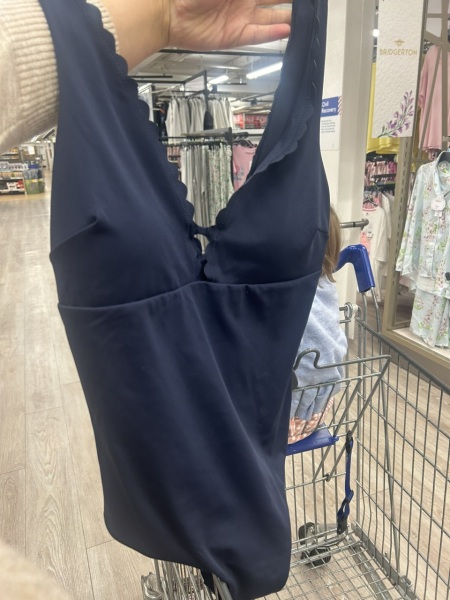 My boobs look like flat pancakes in every swimsuit! Please recommend something