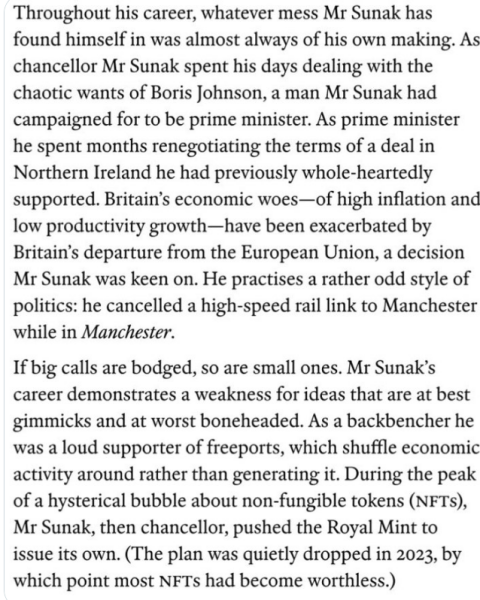 Thread 45 Sunak; Remove one letter and tell his future"