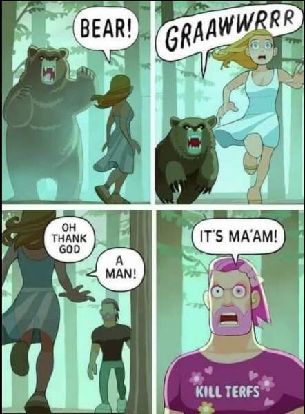 Surely I am not the only woman who would chose the man, not the bear?