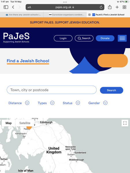 Are there any Jewish schools in the countryside?