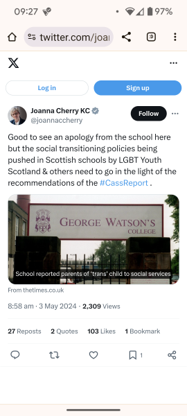 Telegraph - Scottish school transitions child behind parent back