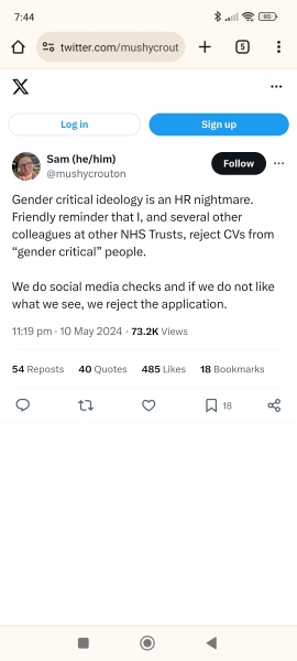 NHS HR person claims to reject GC applicants