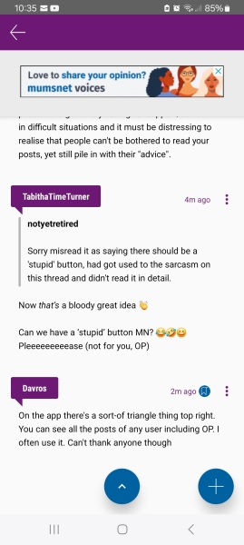 To think Mumsnet should have a feature so that you can filter only the OP's responses...