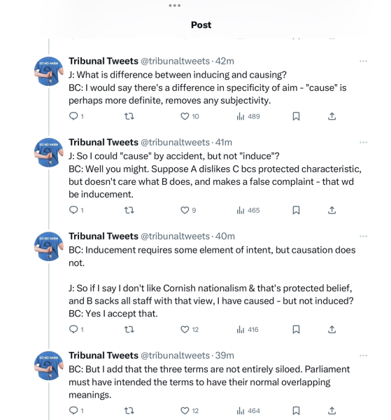 Allison Bailey v Stonewall - Employment Appeal Tribunal hearing Thread 19 