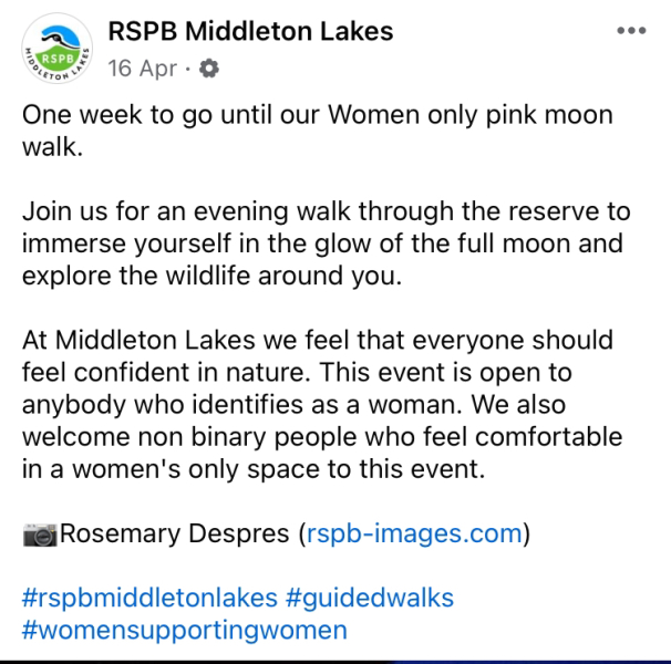 RSPB women-only photography workshops