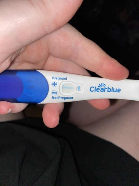 Faint positive line on clear blue