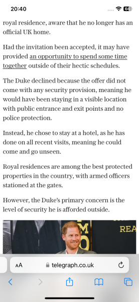 Harry’s security case