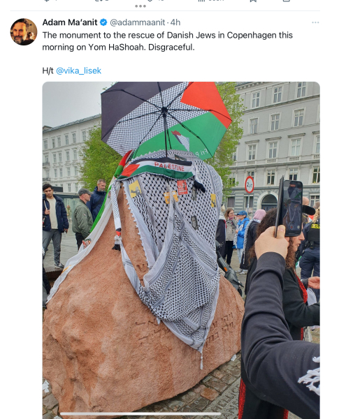 Pro-Palestine activists stage Gaza protest during  'March of the Living' walk to Auschwitz on the Holocaust  Remembrance Day
