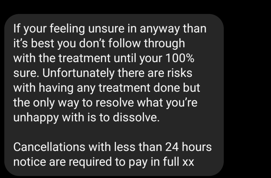 Being charged £150 for changing my mind about a procedure
