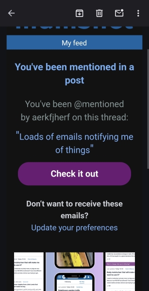 Loads of emails notifying me of things