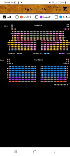 Hamilton London seating question (boxes)