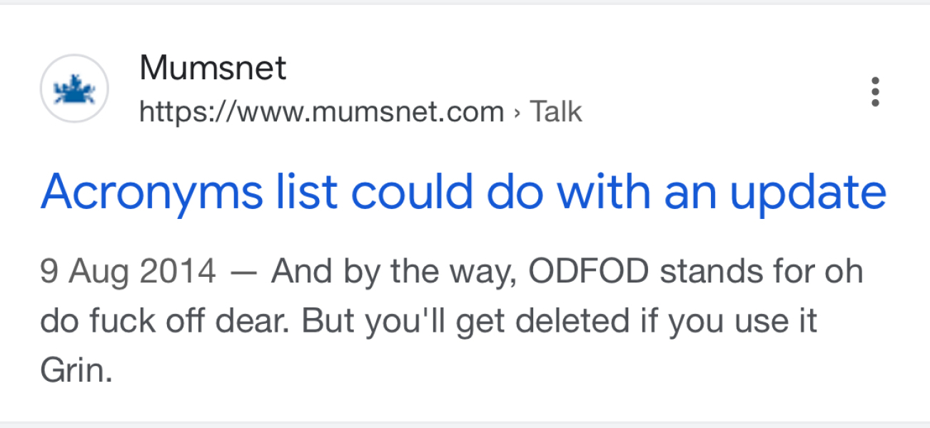 To think ODFOD used to be allowed?