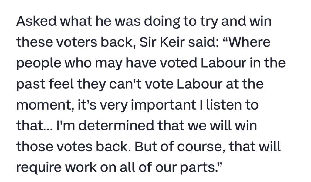 To think Keir Starner is ignoring women and children’s rights?