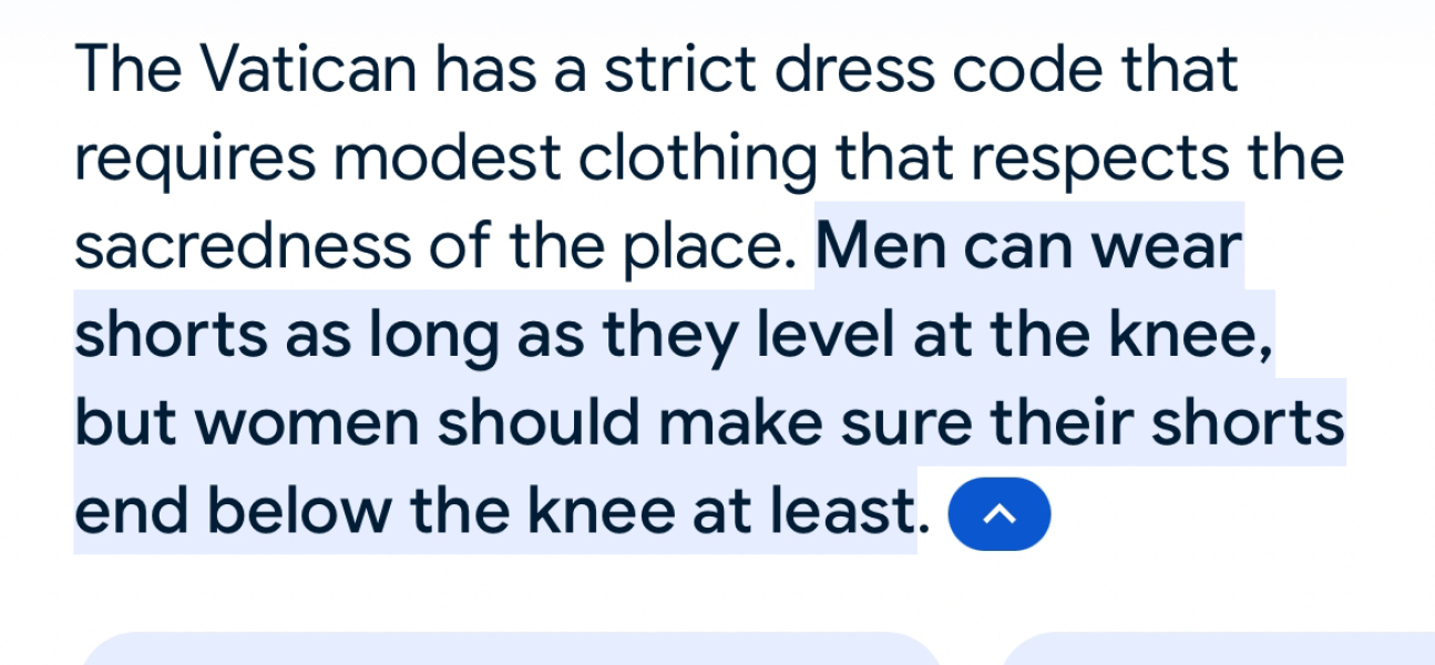 No shorts at my wedding