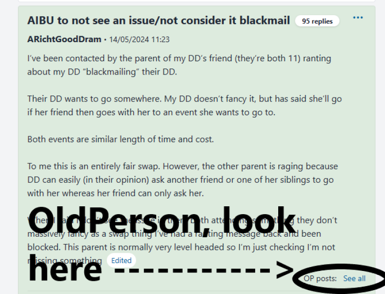 AIBU to not see an issue/not consider it blackmail