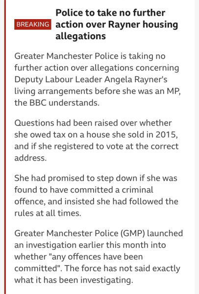 Angela Rayner - political hypocrite, yes or no?