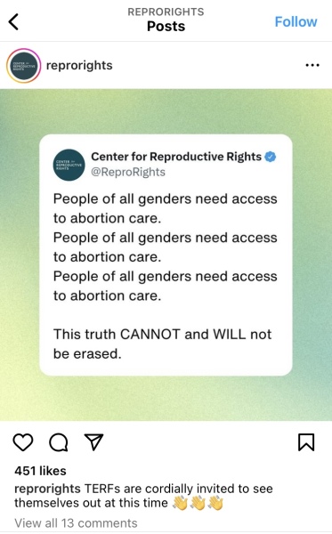 Center for Reproductive Rights - “People of all genders need abortion care”