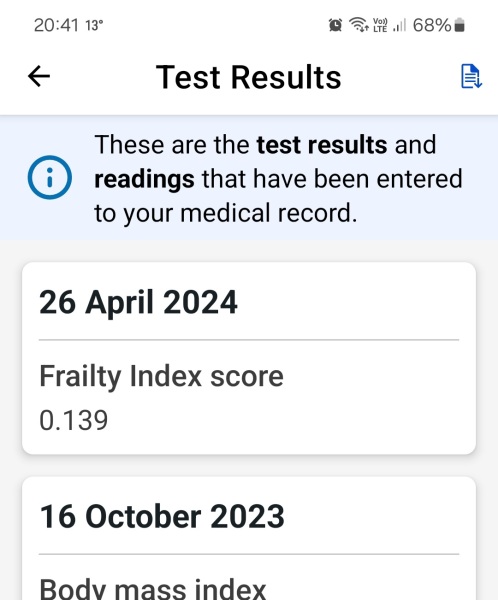 Frailty index does anyone know anything about it.