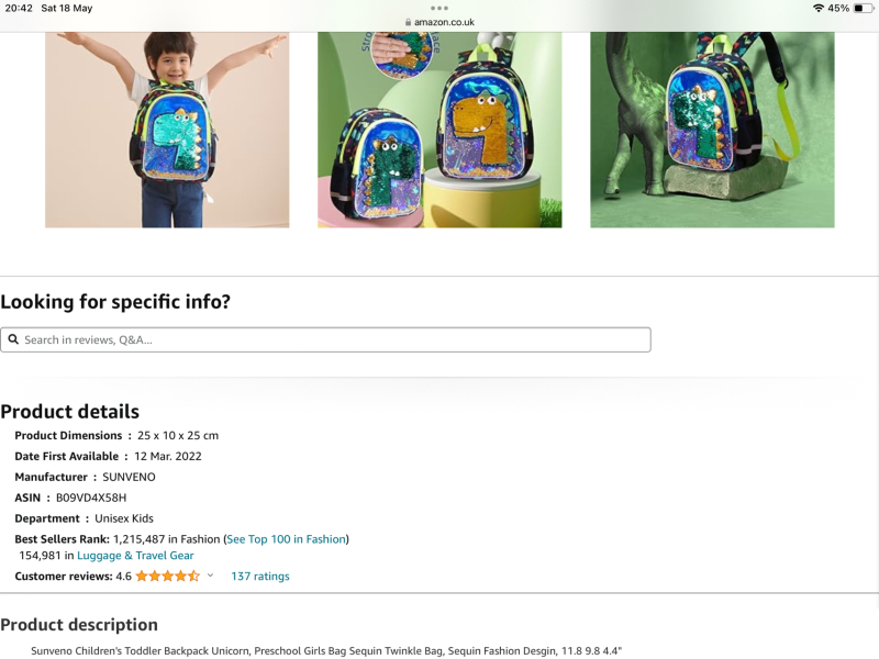 Can I ask about a school bag? Please