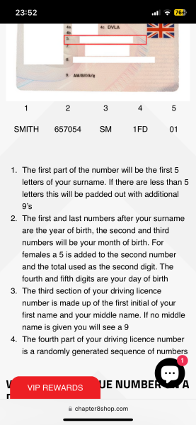 How to find driving license number