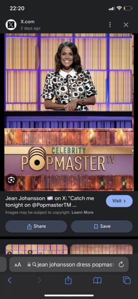 Jean Johansson Popmaster dress