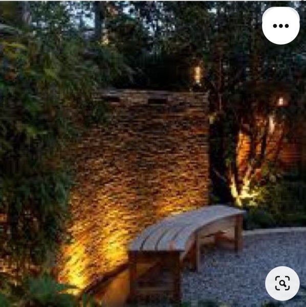 Low lights on a garden wall (that doesn't belong to me)