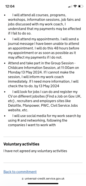 Irrelevant Universal Credit group sessions?