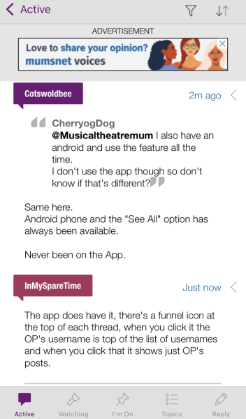 To think Mumsnet should have a feature so that you can filter only the OP's responses...