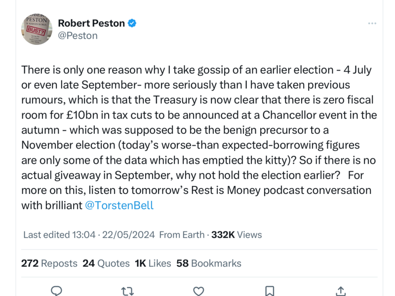 Thread 45 Sunak; Remove one letter and tell his future"