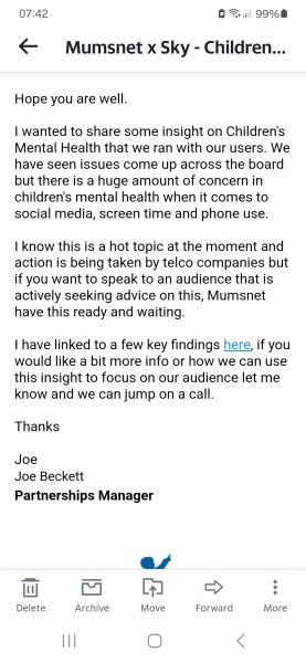 Strange email from mumsnet
