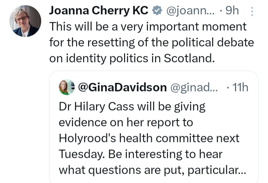 Dr Cass to speak at Holyrood on Tuesday