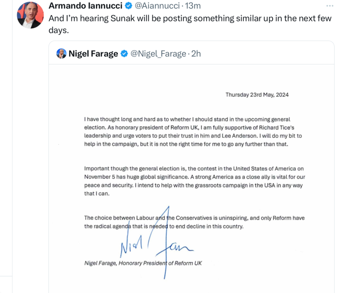 Thread 45 Sunak; Remove one letter and tell his future"