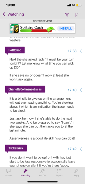 Banner advert in the app