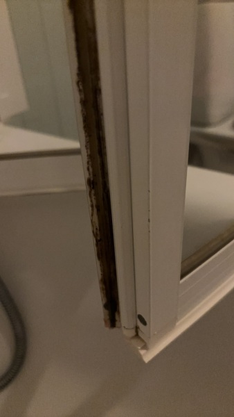 Cleaning under the seal (hinges) on a folding shower screen