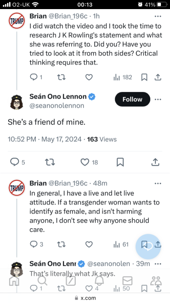 Sean Lennon a 'terf'?