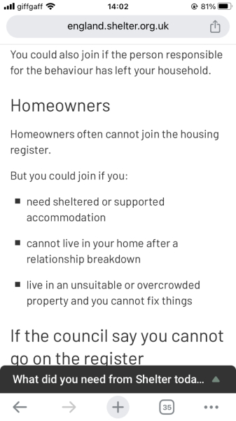 To sell my house and try and get a council house? To think I'm too poor to own?