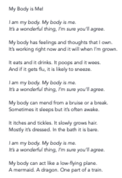 I've just read the 'terrorist propaganda' "My Body is Me" and...