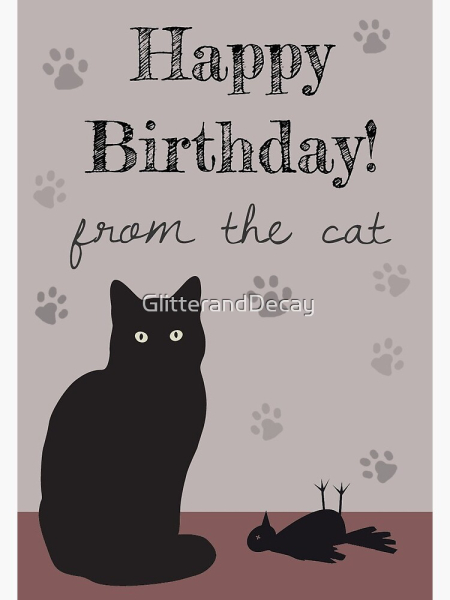 Is this cat giving the card recipient the bird?!