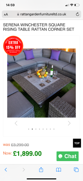 Totally hoodwinked with garden furniture