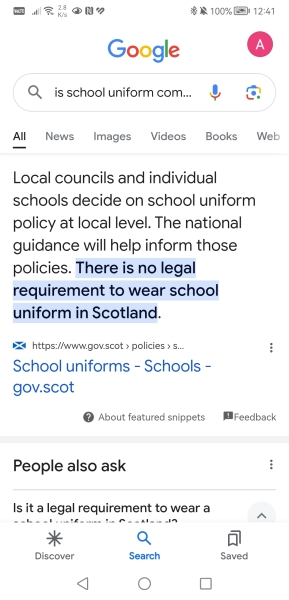 Strict uniform policy-skirts but no shorts