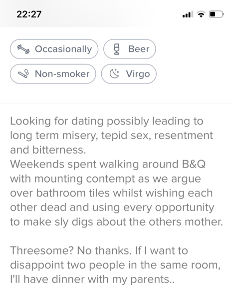 All the single men either or constantly travelling or love hiking...I like going to b&m