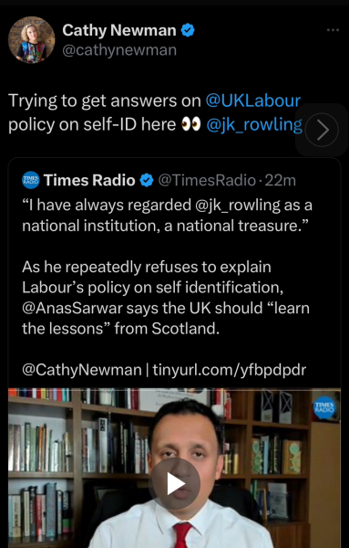 Cathy Newman presses Labour on self ID