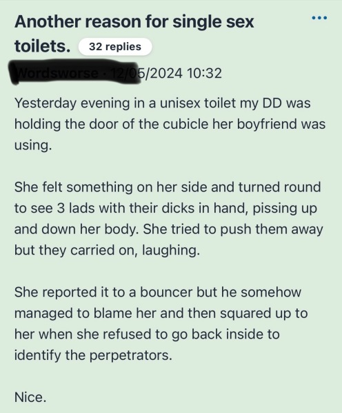 That women should not have to share changing rooms with men