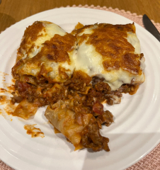 Homemade lasagna.