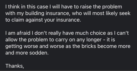 My neighbour’s downpipe is leaking into my house - what can I do??