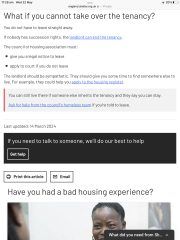 To want my daughter to inherit my council tenancy?